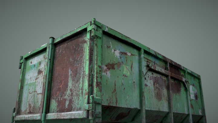 Dumpster container - Game ready scan 3D Model