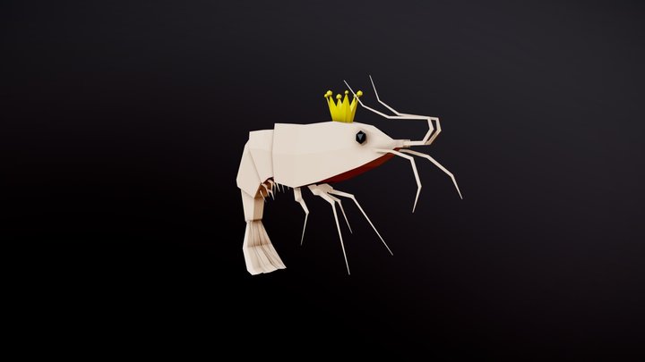 S h r i m p 3D Model