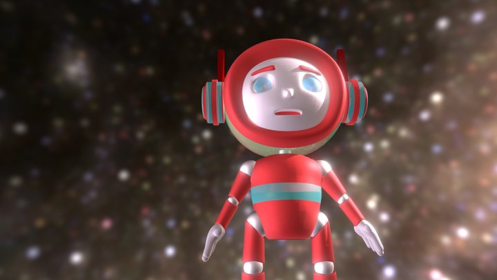 Robot with Star 3D Model