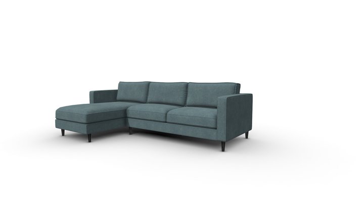 Sofa En L Izquierdo Manhattan Azul Denim 3D Model