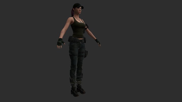 Mujer militar 3D Model