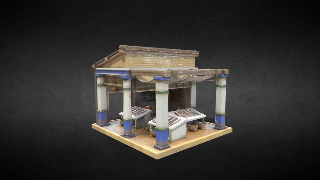 Stylized Fish Market Stall – Tier I