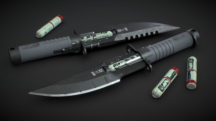 Cyberpunk Knife [Printable] 3D Model