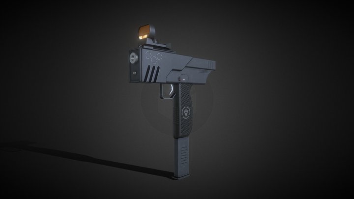 SKULL-45 - Modern Submachine Gun (Game Ready) 3D Model