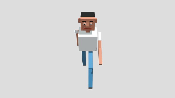 Tired Run Character Rig 3D Model