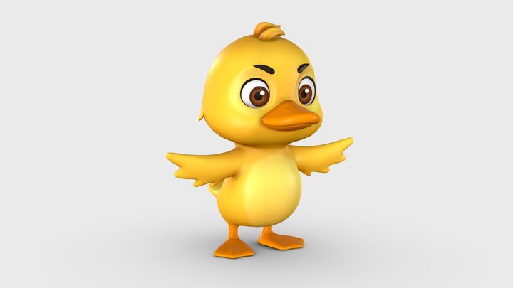 Cartoon Duck 🐥 3D Model