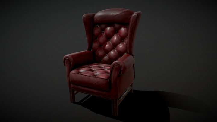 Classic Leather Armchair 3D Model