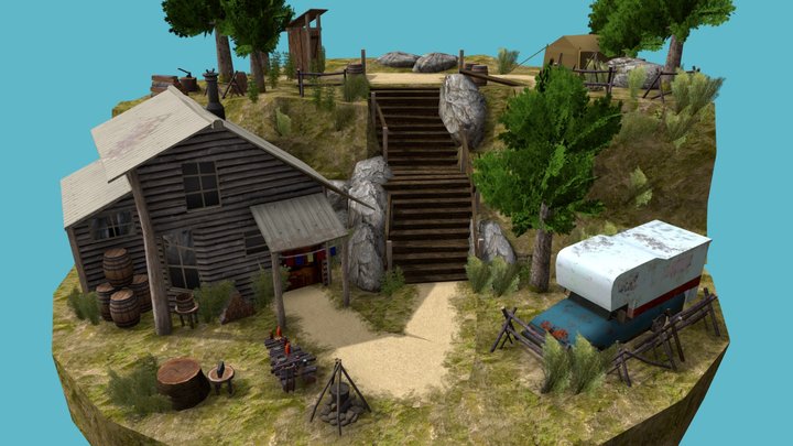 DAE Diorama - Forest loner 3D Model