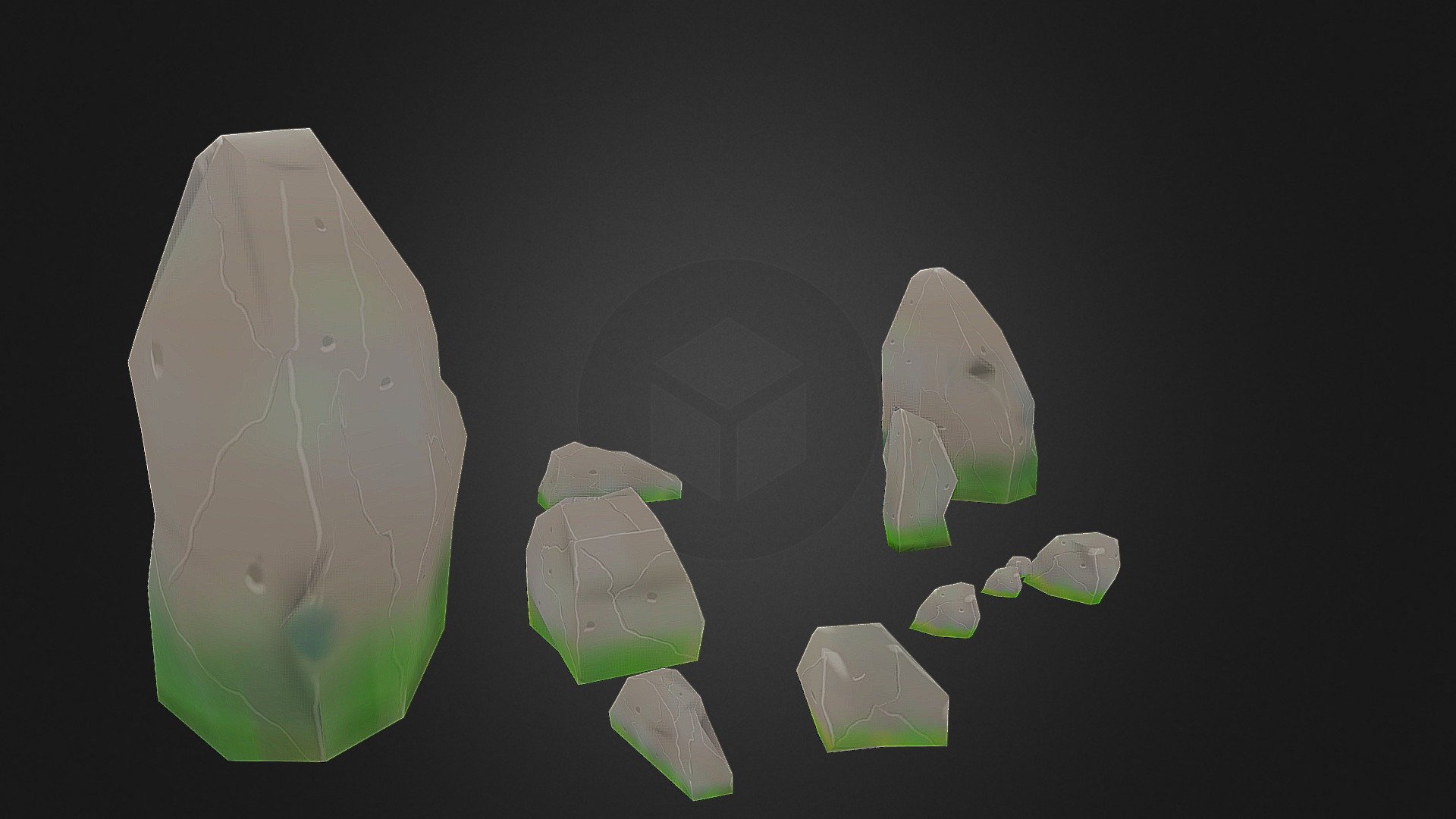 Free - Low Poly Hand Painted Stone - Download Free 3d Model By L4l 