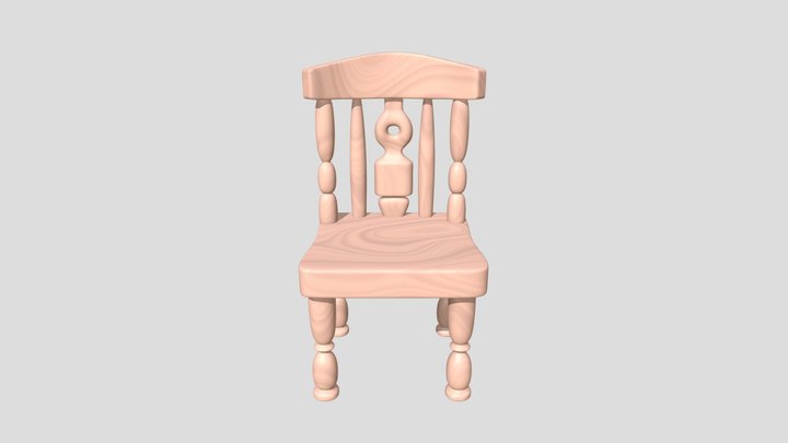 Wooden chair (blend.) 3D Model