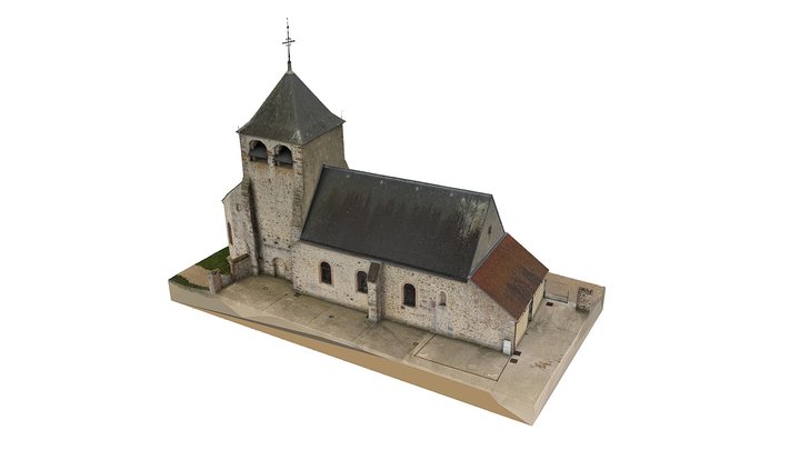 Eglise de Saint-Hilaire-sous-Romilly 3D Model