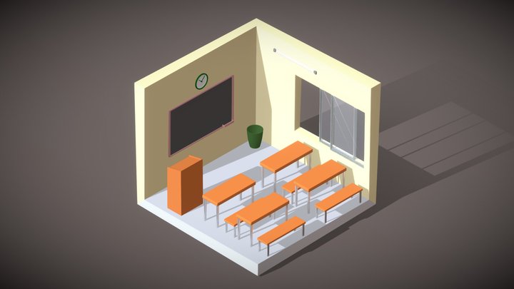 Isometric Classroom 3D Model