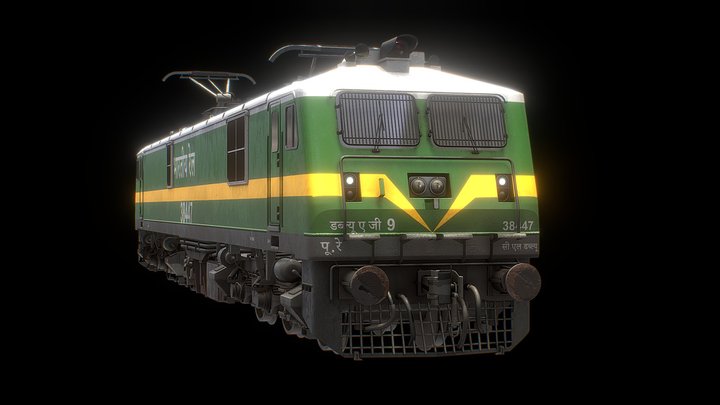 WAG-9 Indian Railways Electric Locomotive 3D Model