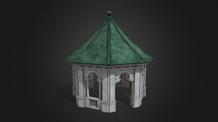 Pavilion at the time around 1900 3D Model