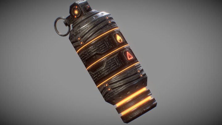 Sci-fi Incendiary Grenade 3D Model