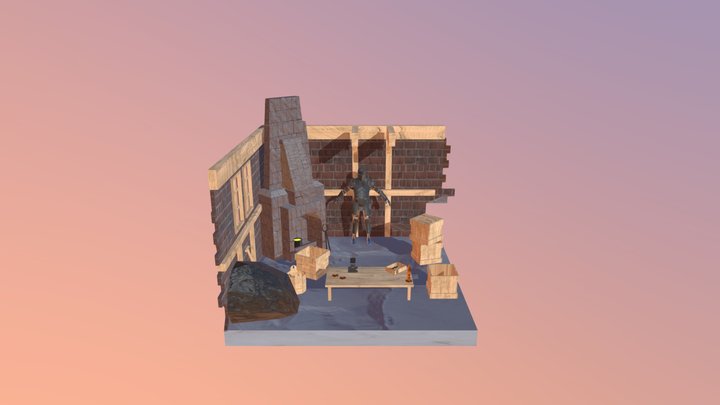 Medieval Blacksmith Forge 3D Model