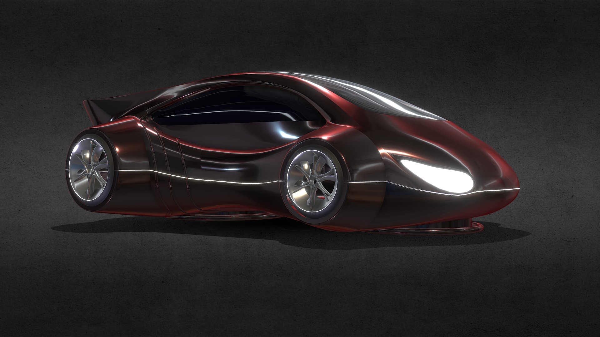 3D model Futuristic Car 1 - This is a 3D model of the Futuristic Car 1. The 3D model is about a red sports car.