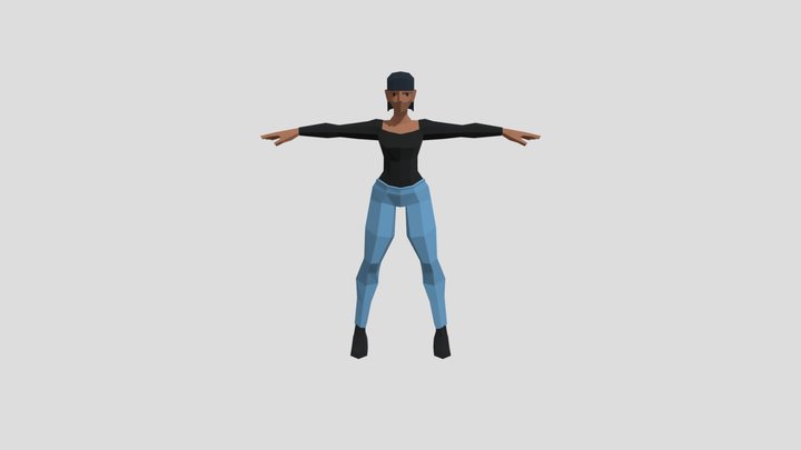 LowPoly girl 3D Model