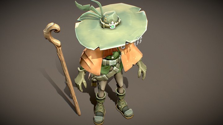 Stylized Handpainted Mage Fantasy Character 3D Model