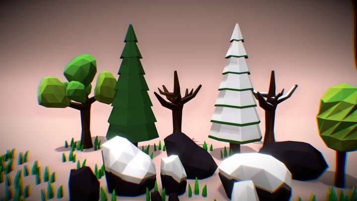 Lowpoly Forest 3D Model