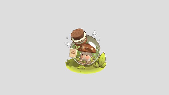 Mushroom Potion 3D Model