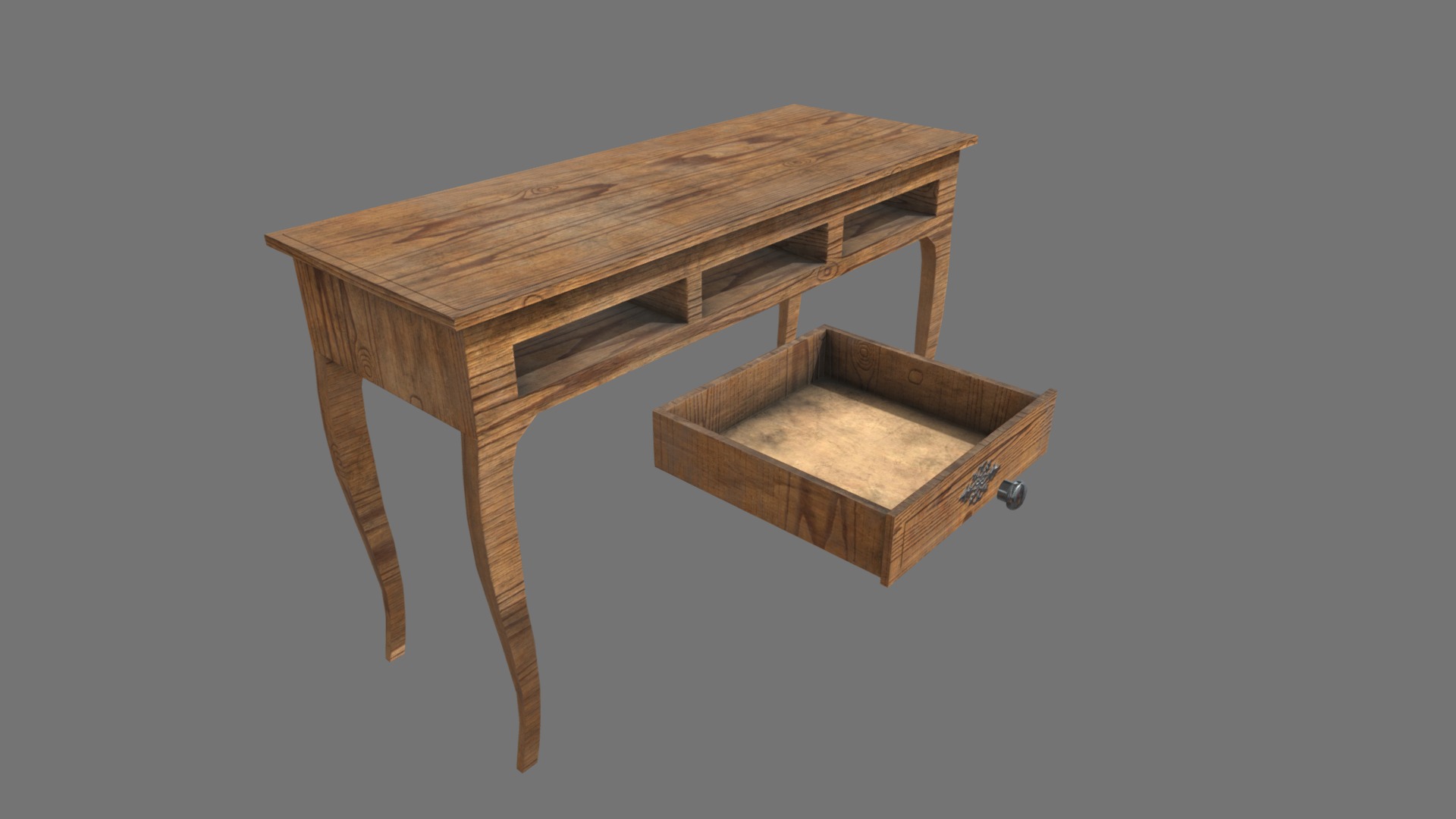 3D model Wooden Table - This is a 3D model of the Wooden Table. The 3D model is about a wooden table with a chair.