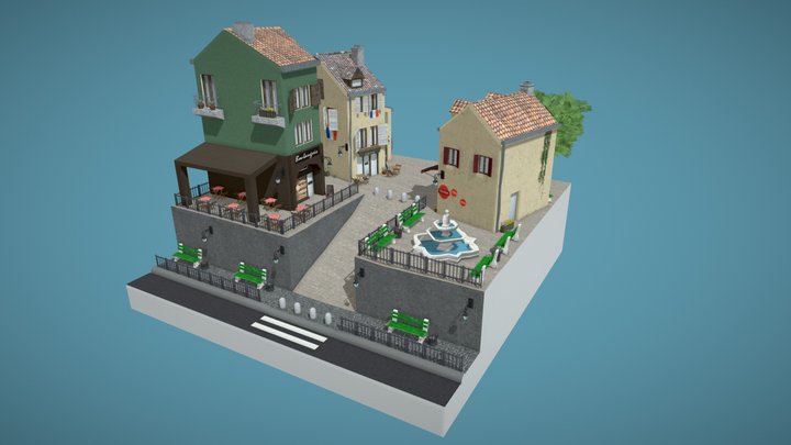 City Scene Retake - Annecy 3D Model