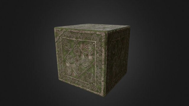 Mossy Chiselled Stone 3D Model