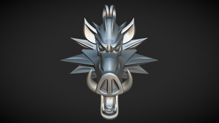 witcher medallion boar head 3D Model