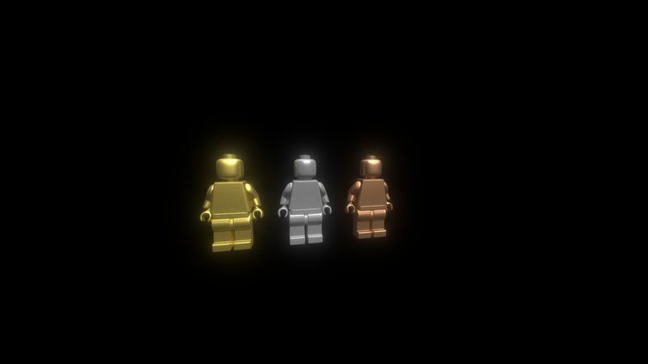 LEGO Figures (Gold, Silver and Copper) 3D Model