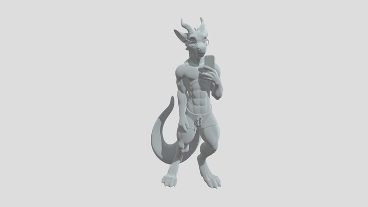 Muscular Dragon Selfie 3D Model