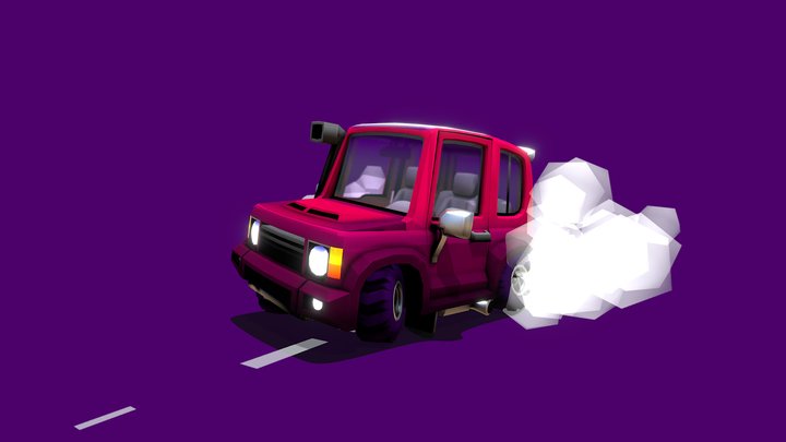 Toon SUV Animated 3D Model