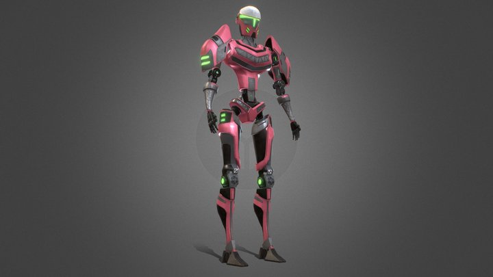 Pink Robot Udim 3D Model