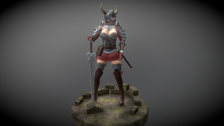 Fantasy Knight Warrior 3D Model