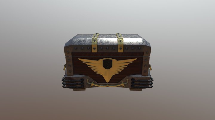 Steampunk Rusted Gear Chest 3D Model