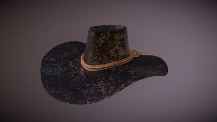Worn Cowboy Hat 3D Model