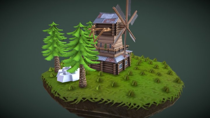 Stylized Windmill based on Kovda 3D Model