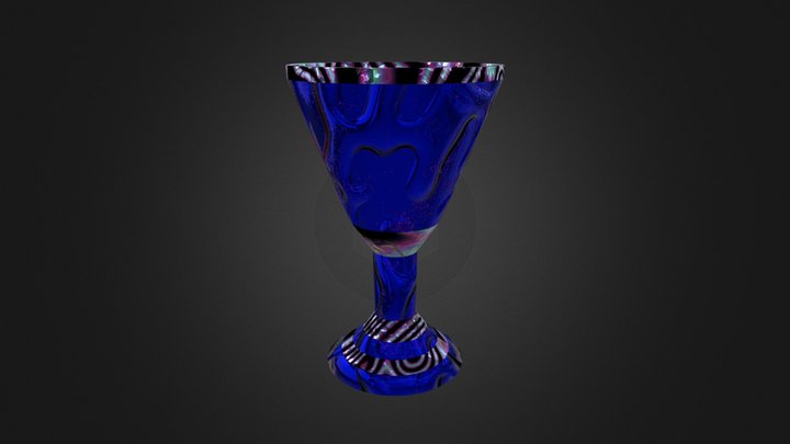 Futuristic Liquid flowing Space Gem Goblet 3D Model