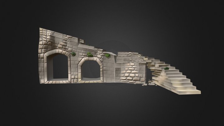 Weathered Stairs 3D Model