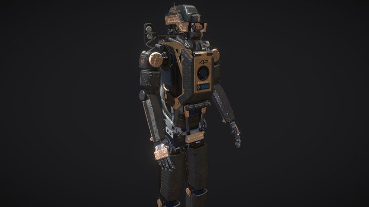 Elysium Droid gold skin 3D Model