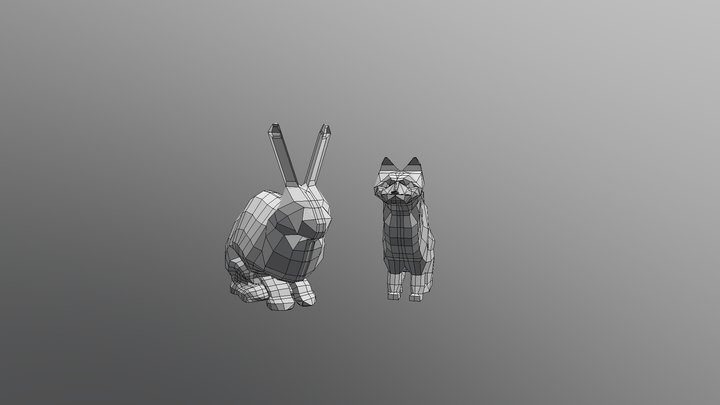 Low Poly Pets 3D Model