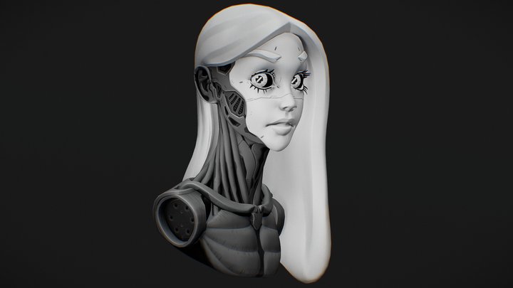 Cyborg Girl 3D Model