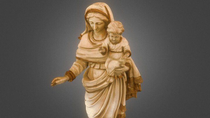 Statue de la VIERGE avec l'enfant Jésus 3D Model