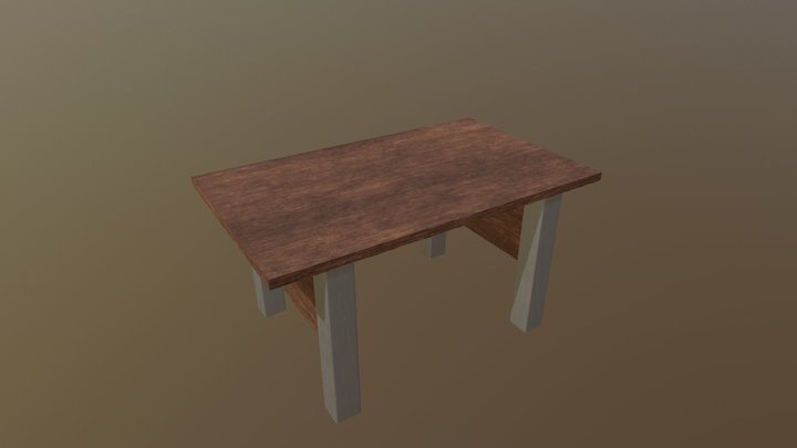 School Desk 3D Model