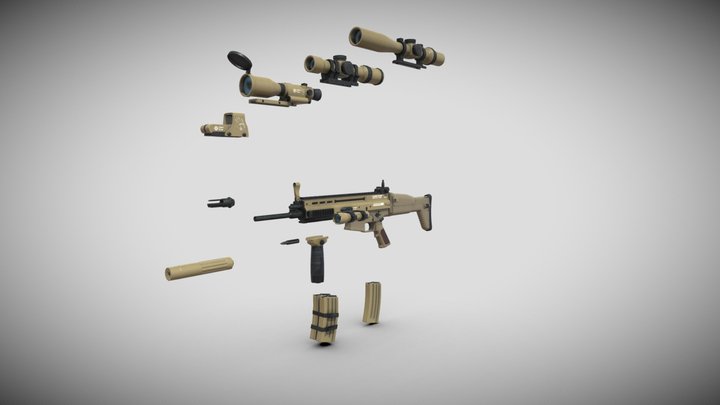 Scar Fn Main Skin - Low poly 3D Model
