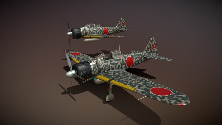 Mitsubishi A6M2 Zero - Hiyo Fighter Group 3D Model