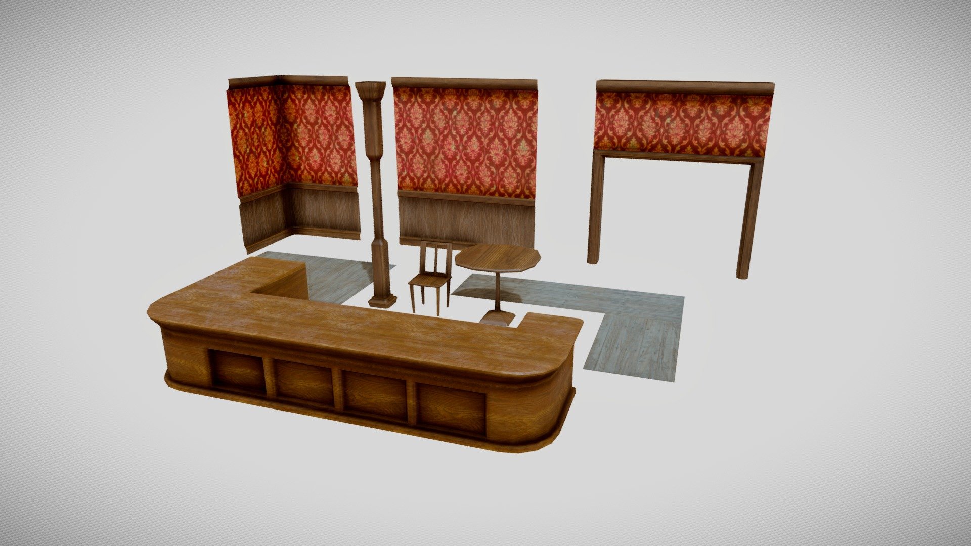 Western Saloon Modular Pack - Download Free 3D model by matthew ...