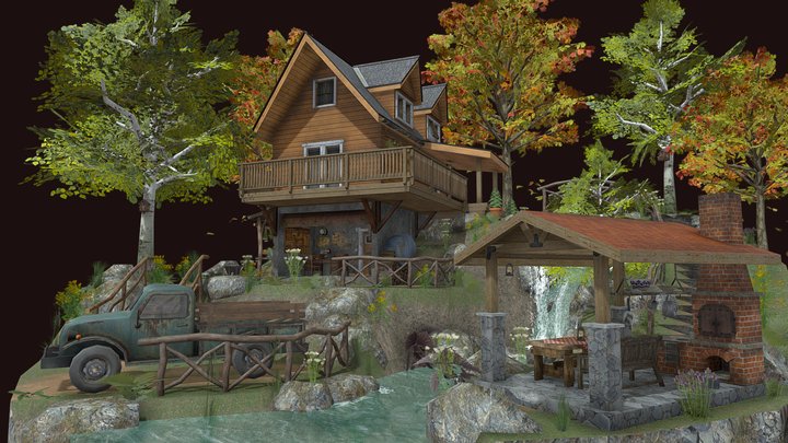 DAE Diorama - Forest loner 3D Model