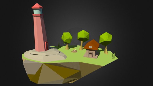Island Color Low Poly 3D Model