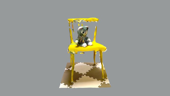 Cat sitting on chair 3D Model